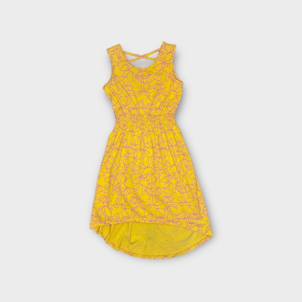 Tea Collection Pink & Yellow Floral Asymmetrical Dress